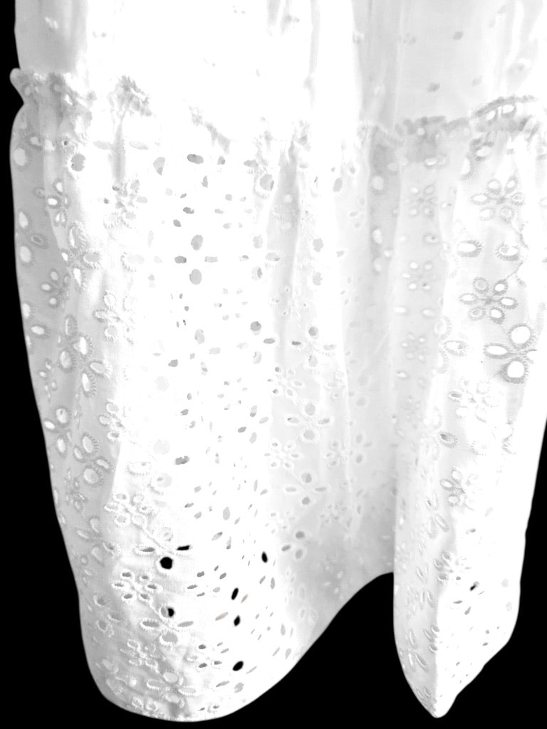 Lilt White Eyelet Tier Dress - Size M (7-8)