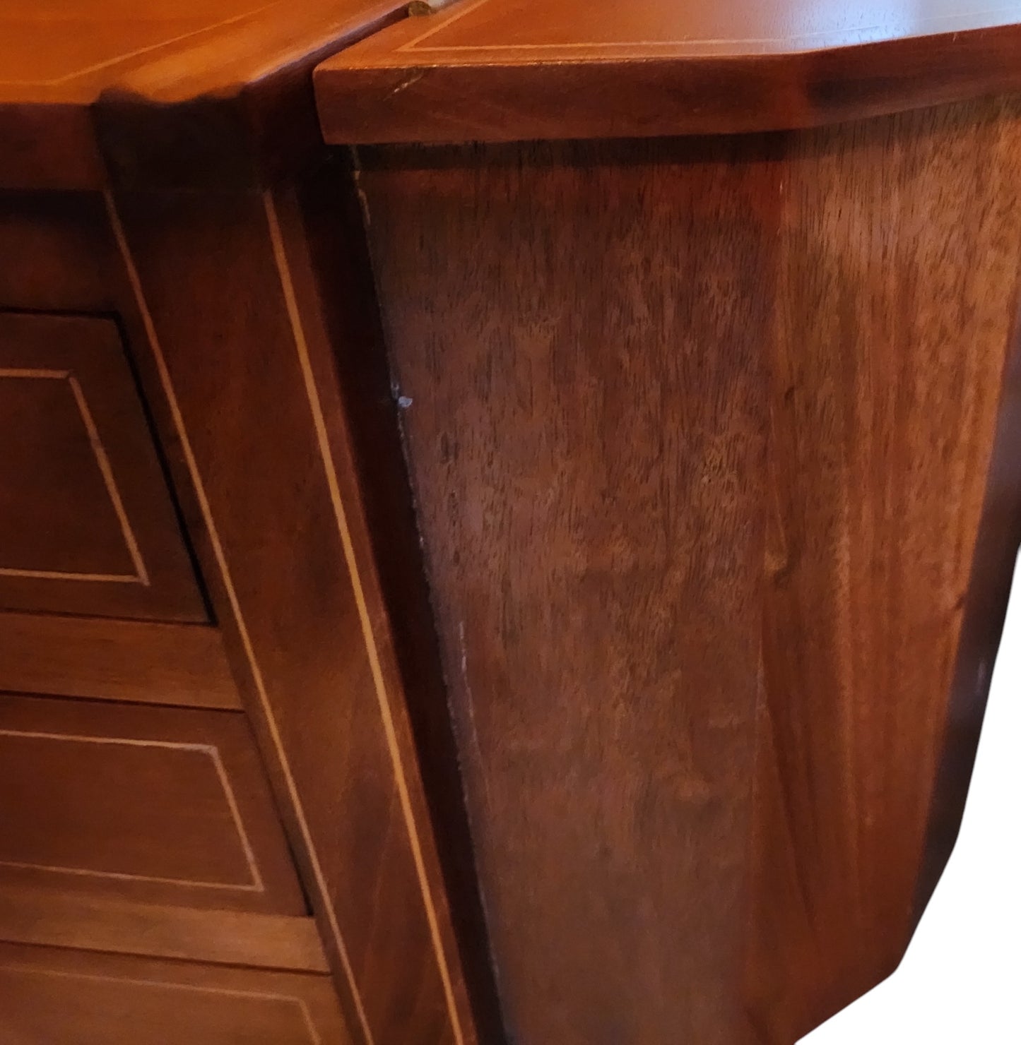 Vintage Oval Wood Martha Washington Style Sewing Stand/ Cabinet Side Pockets