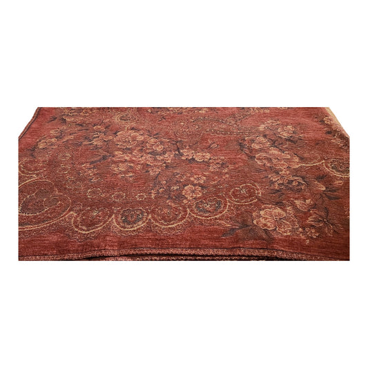 Antiquaria Italian Floral Cotton Tapestry Throw Blanket – Made in Italy | Vintage Style Home Décor