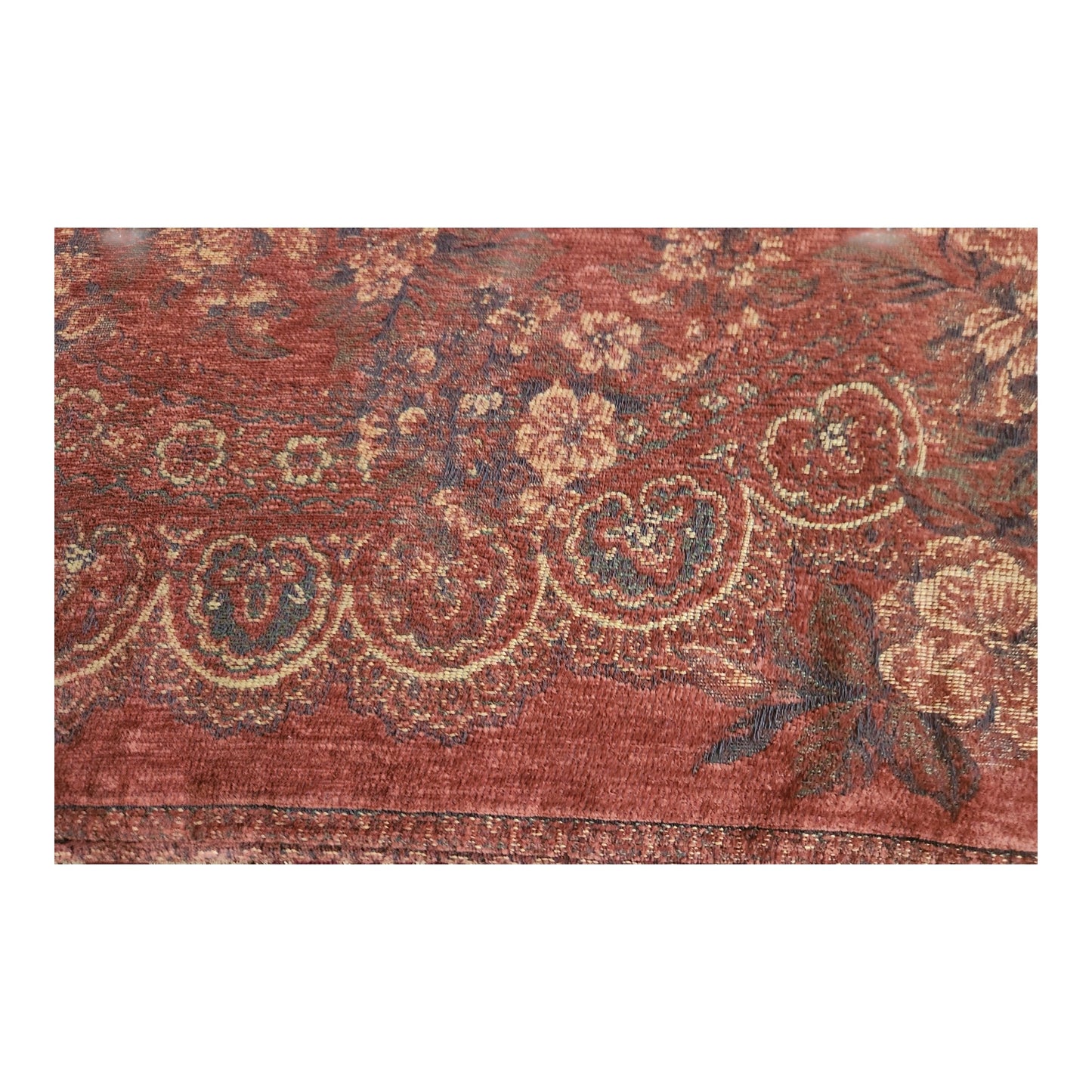Antiquaria Italian Floral Cotton Tapestry Throw Blanket – Made in Italy | Vintage Style Home Décor