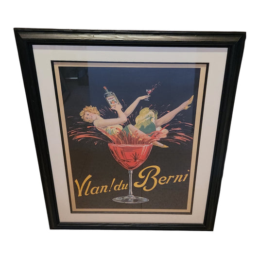 Vintage "Vlan! du Berni" Cocktail Advertising Framed Print