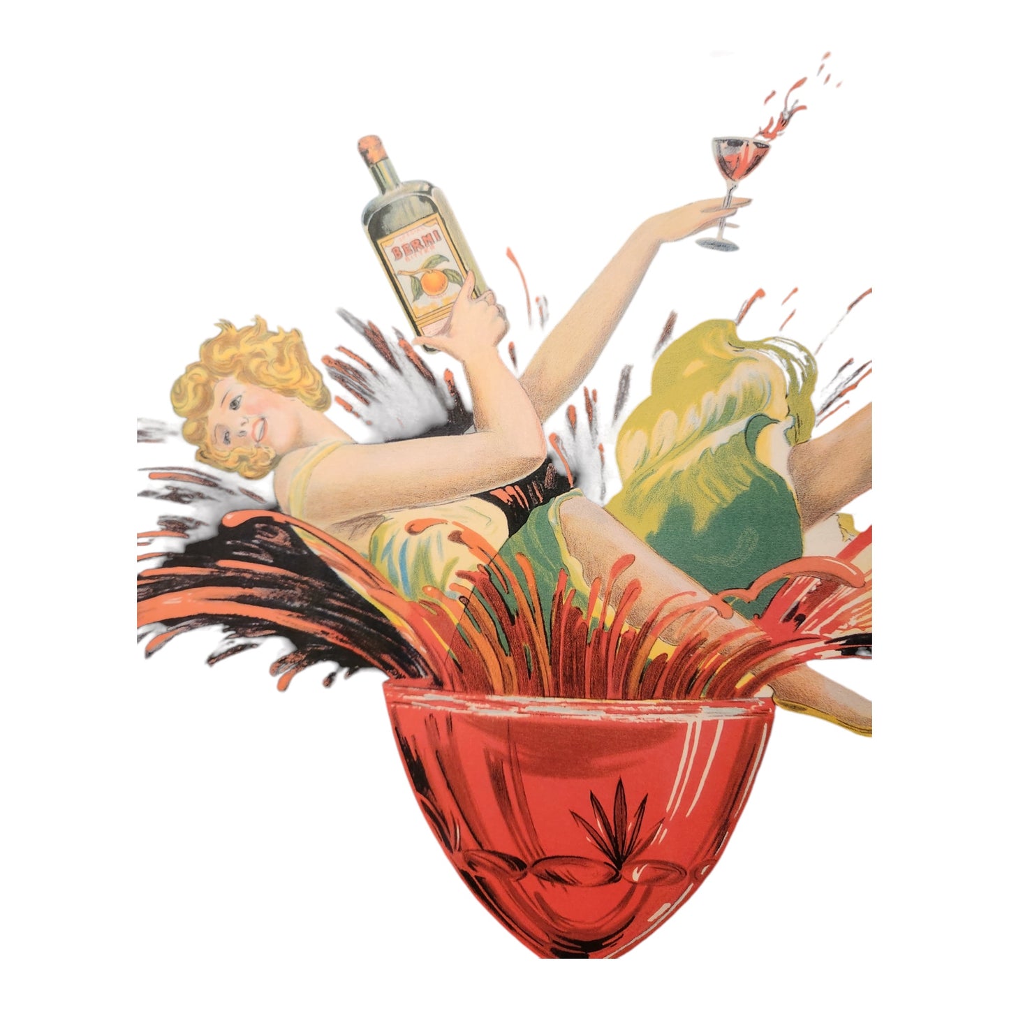 Vintage "Vlan! du Berni" Cocktail Advertising Framed Print