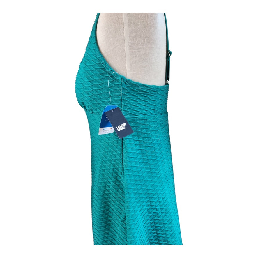 Lands' End Island Emerald One-Piece Swim Dress - Size Medium (10-12)