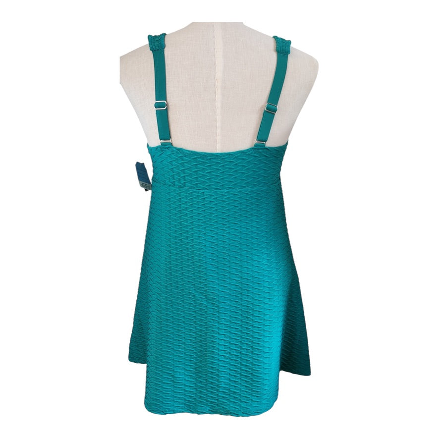 Lands' End Island Emerald One-Piece Swim Dress - Size Medium (10-12)