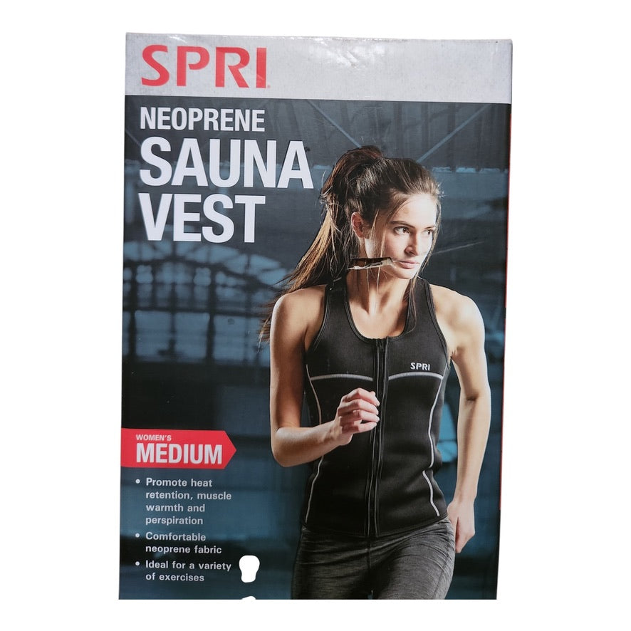 SPRI Neoprene Sauna Vest Medium - Full Zip Workout Vest