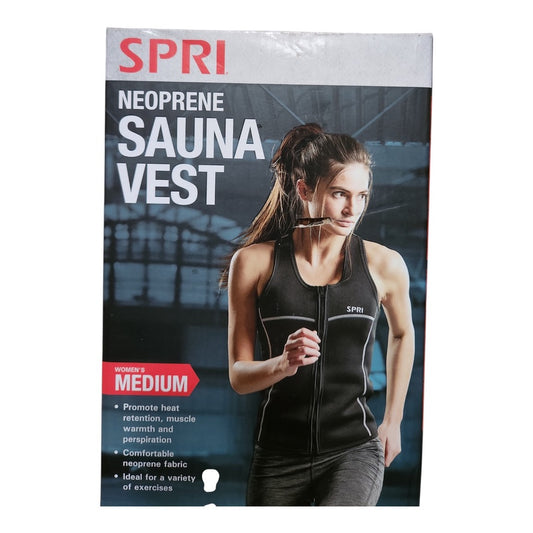 SPRI Neoprene Sauna Vest Medium - Full Zip Workout Vest