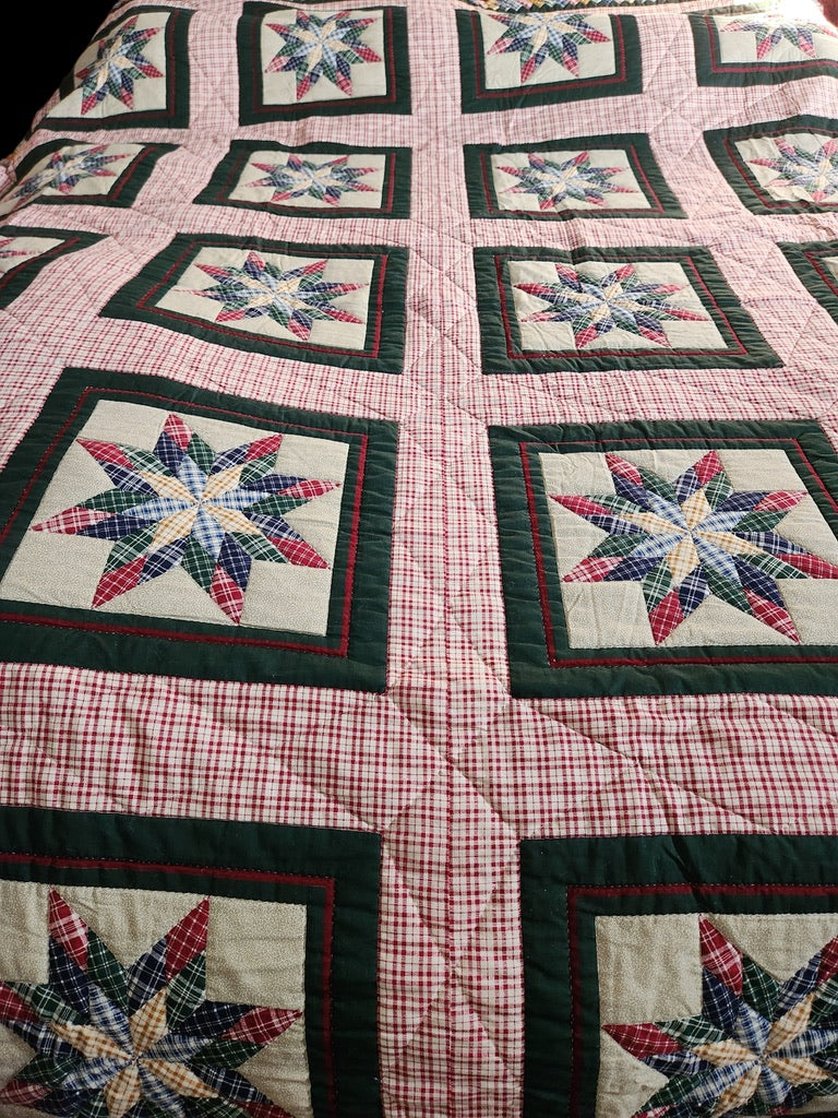 Pre-owned Multi-Color Quilted Bedspread 65.5"x90.25" Twin Extra Long Beautiful And Vibrant