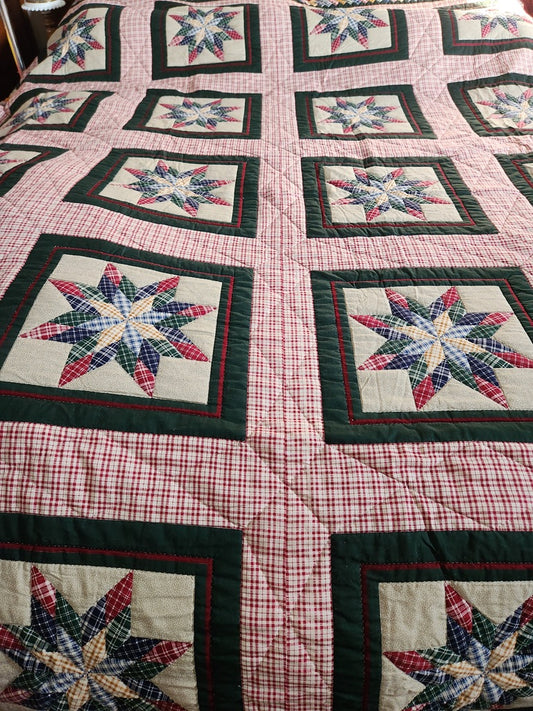 Pre-owned Multi-Color Quilted Bedspread 65.5"x90.25" Twin Extra Long Beautiful And Vibrant