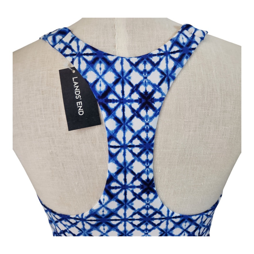 Lands' End Blue & White Swim Tankini Top - Size 6