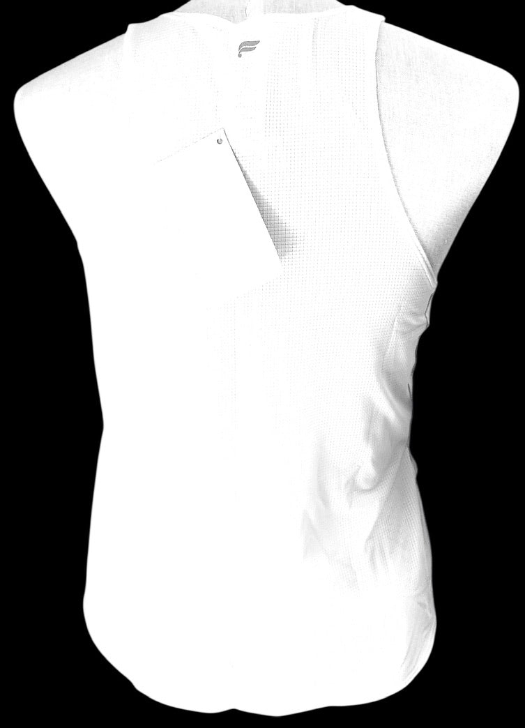 Fabletics White Cashel Cropped Swing Tank Top - Size Small