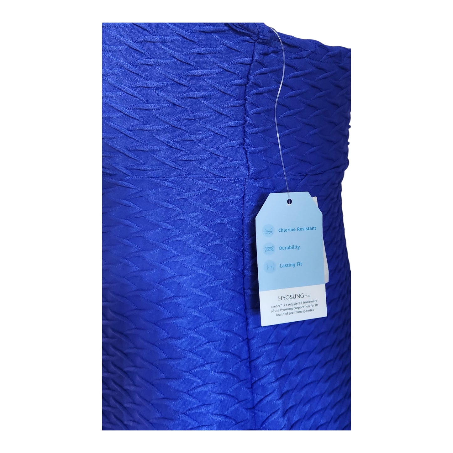 Lands' End Electric Blue & White One-Piece Swim Dress - Size Large (14-16)