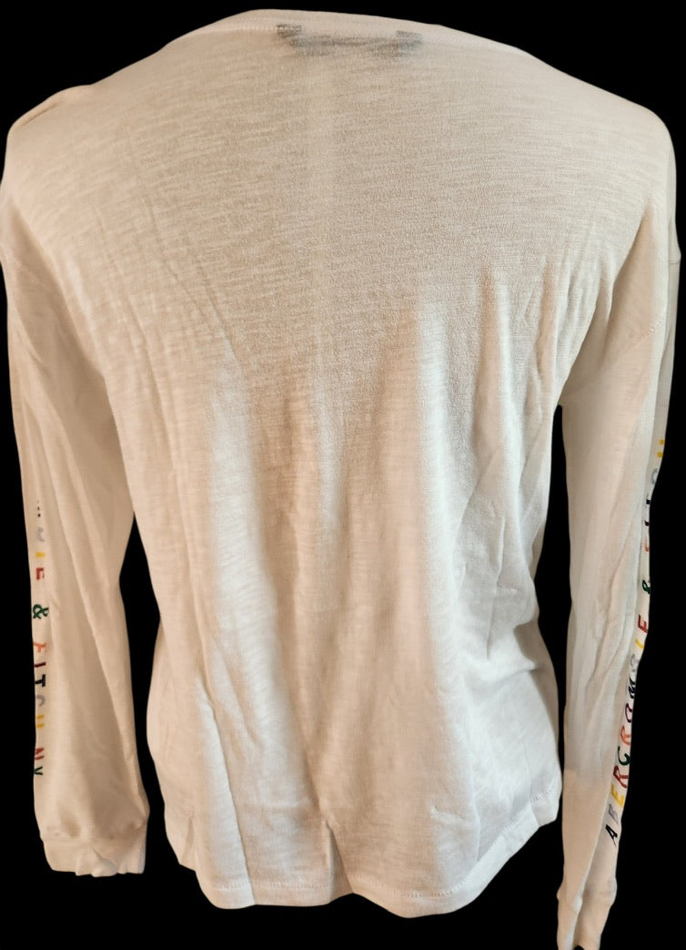 Abercrombie & Fitch White Long Sleeve T-Shirt -Size Small