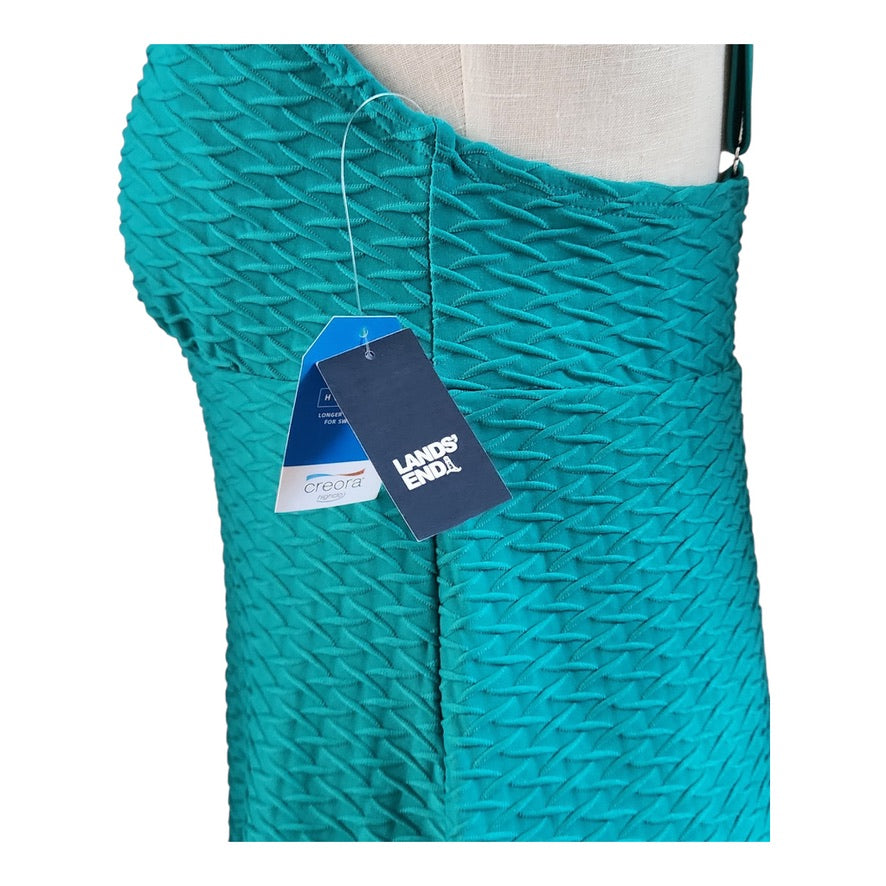 Lands' End Island Emerald One-Piece Swim Dress - Size Medium (10-12)