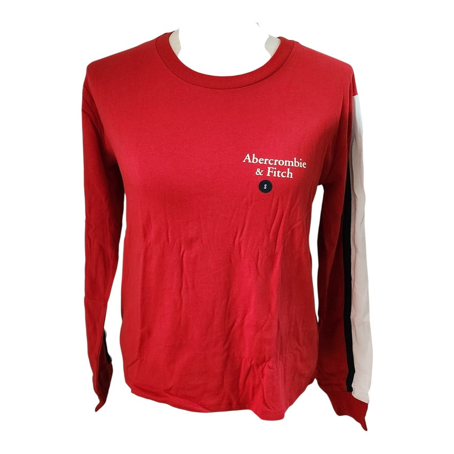 Abercrombie & Fitch Red White Blue Long Sleeve T-Shirt - Size Small