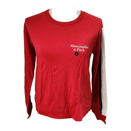 Abercrombie & Fitch Red White Blue Long Sleeve T-Shirt - Size Small