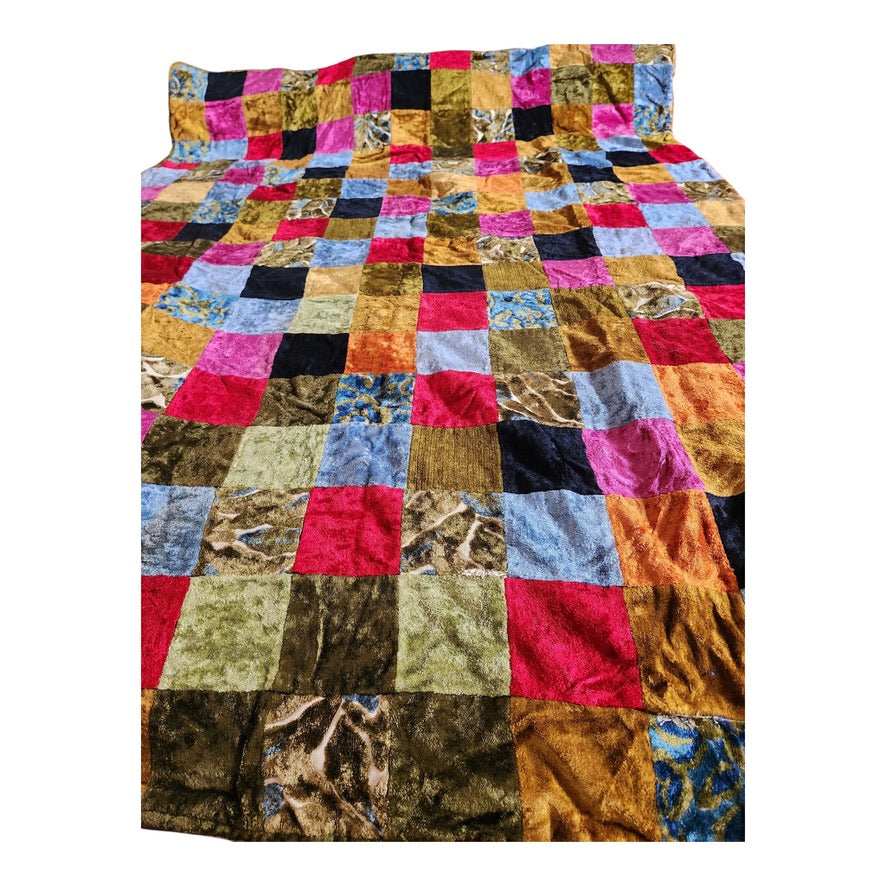 Vintage All In One Quilt & Multi-Color Patch Work Comforter 67"x51" Twin