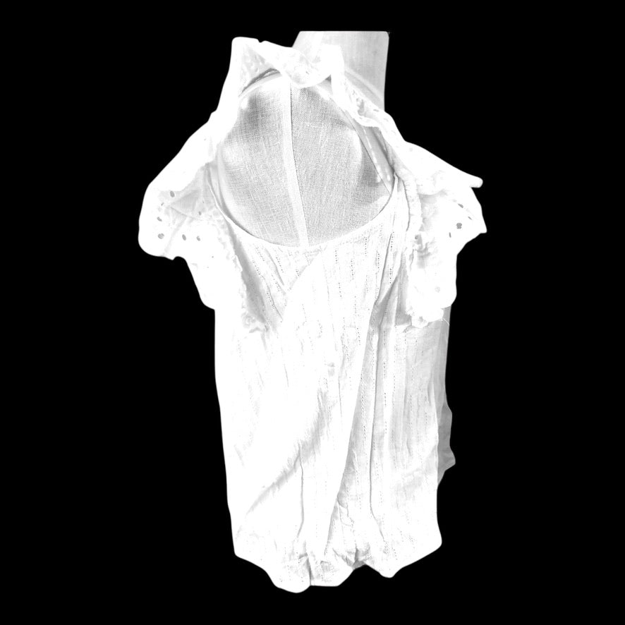Design365 White Eyelet Blouse Size Small