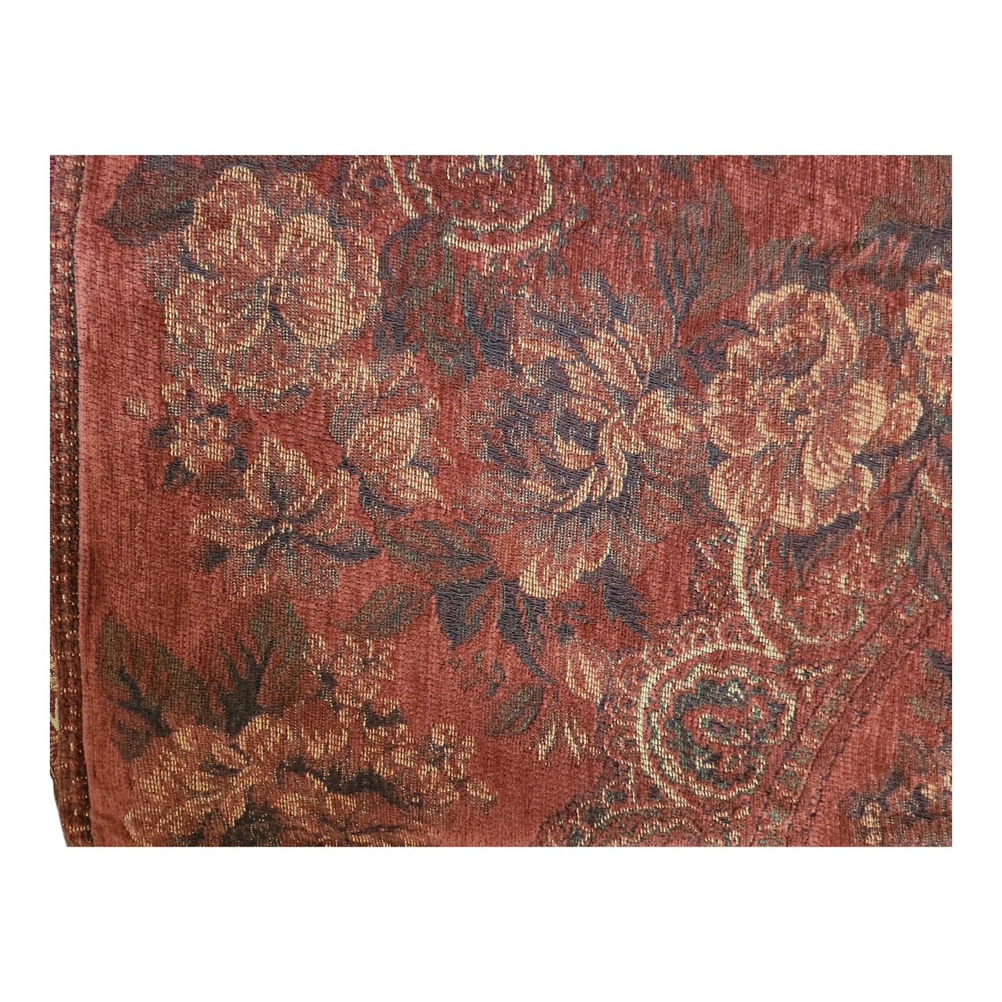 Antiquaria Italian Floral Cotton Tapestry Throw Blanket – Made in Italy | Vintage Style Home Décor