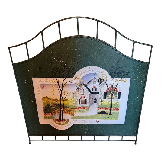A Beauty - Original Painting on Metal - Cottage "Home Sweet Home" Wall Décor with House Scene