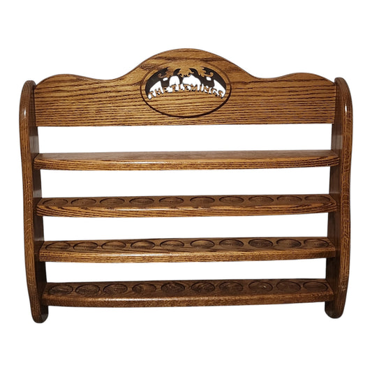 Handcrafted Oak Thimble Display Rack "The Flemings" Wall Shelf by Dan & Marie Woodworking