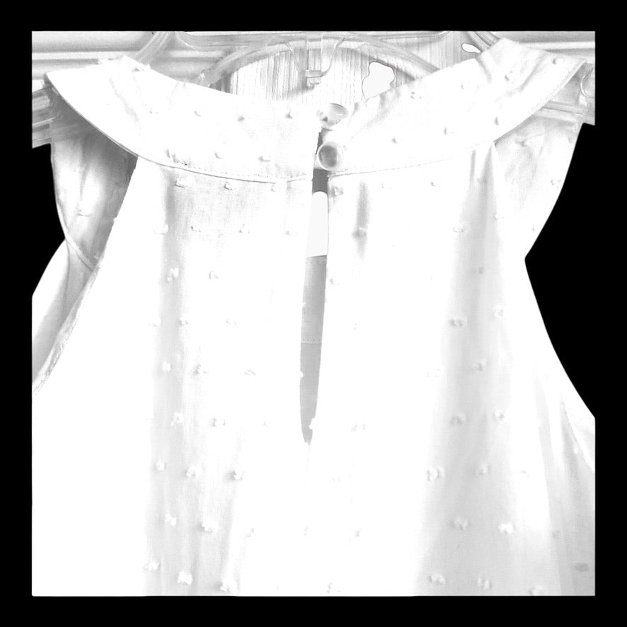 Lilt White Eyelet Tier Dress - Size M (7-8)