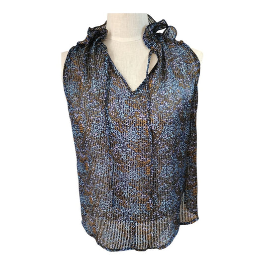 Ophelia Roe Multi Color See Thru Blouse - Size Small
