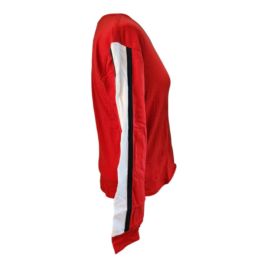 Abercrombie & Fitch Red White Blue Long Sleeve T-Shirt - Size Small