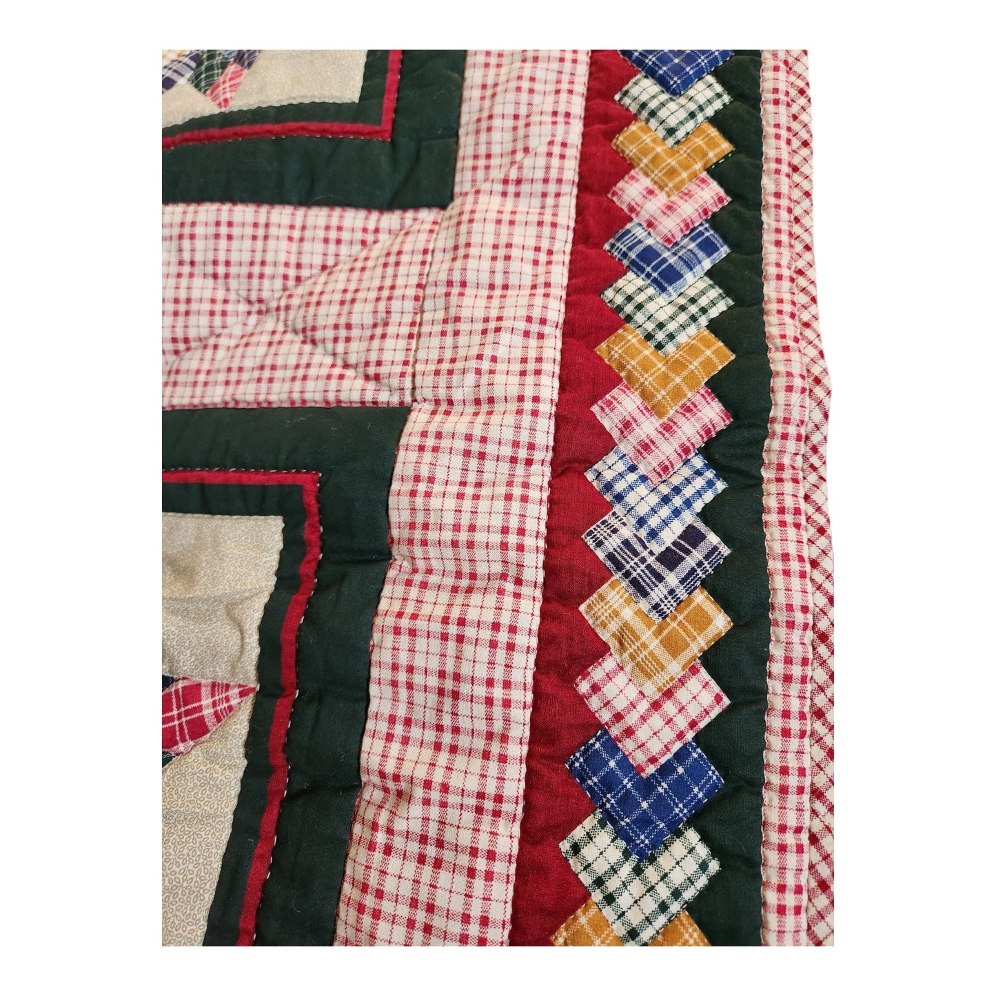Handmade Vintage Lone Star Twin XL Patchwork Quilt – Country Farmhouse Cotton Bedspread