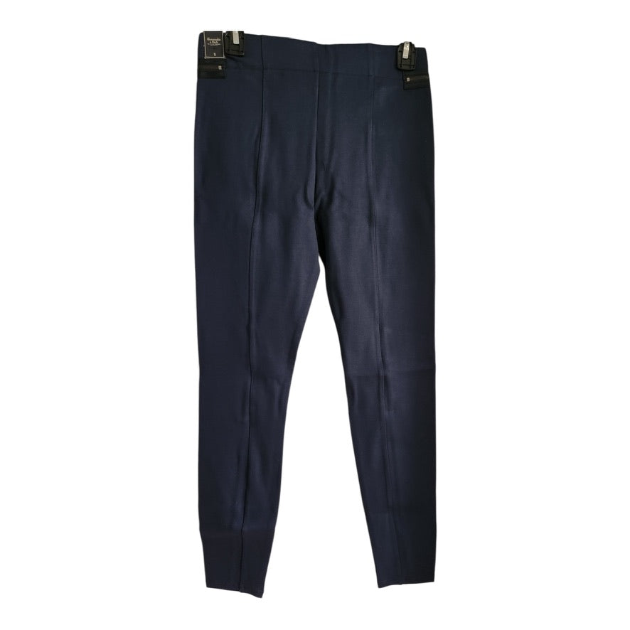 Abercrombie & Fitch Navy Blue Legging With Front Zippers And Elastic Waistband - Size Small
