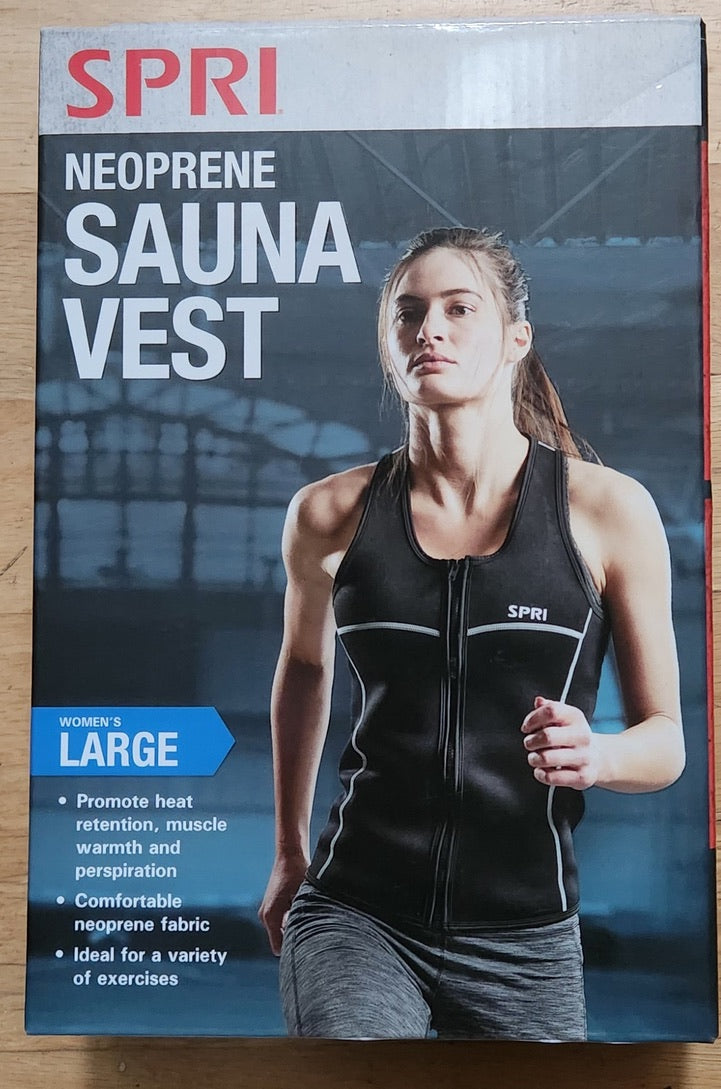 SPRI Neoprene Sauna Vest Large - Full Zip Workout Vest