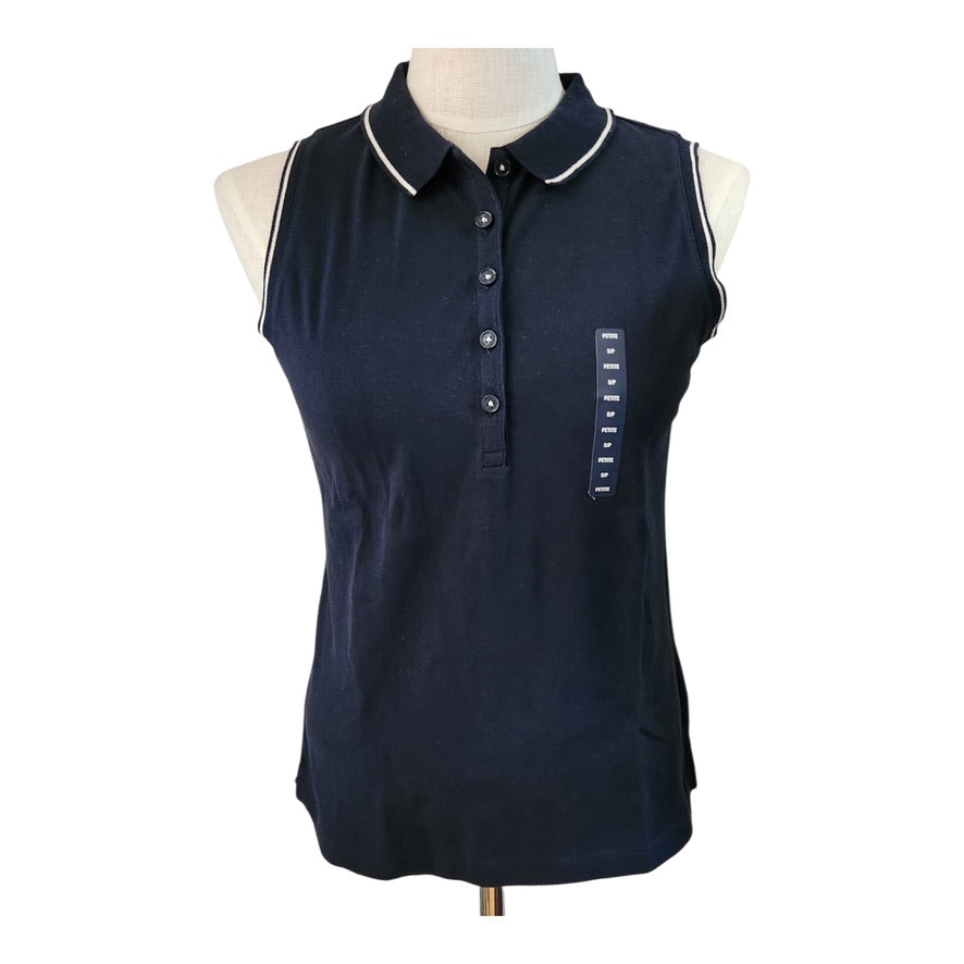 Lands' End Classic Navy Polo Shirt. Size Small/ Petite (6-8)
