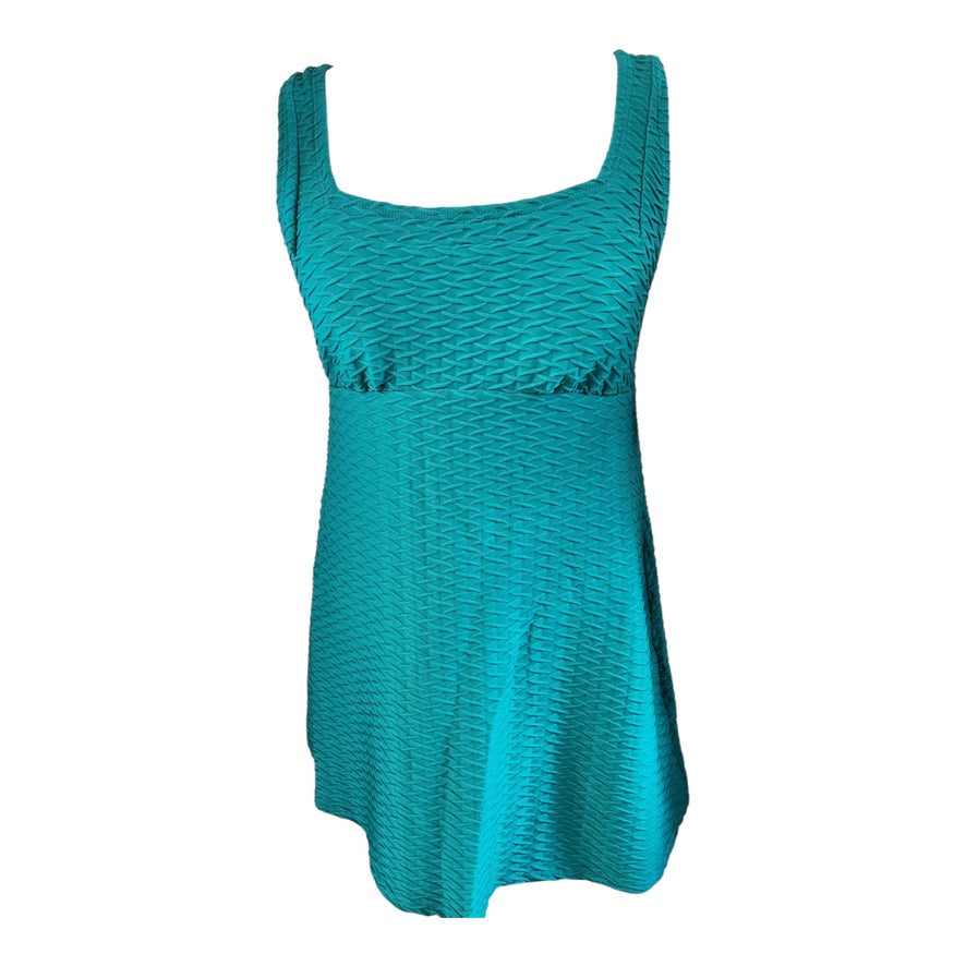 Lands' End Island Emerald One-Piece Swim Dress - Size Medium (10-12)
