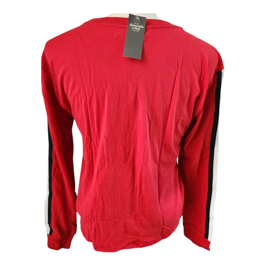 Abercrombie & Fitch Red White Blue Long Sleeve T-Shirt - Size Small