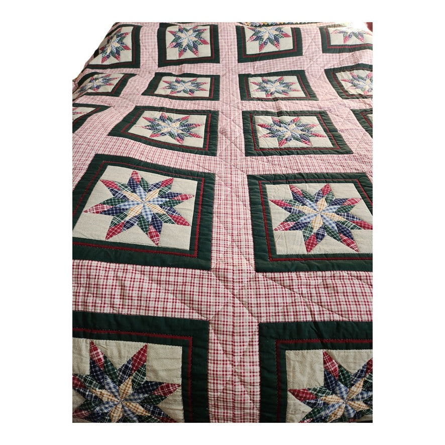 Pre-owned Multi-Color Quilted Bedspread 65.5"x90.25" Twin Extra Long Beautiful And Vibrant