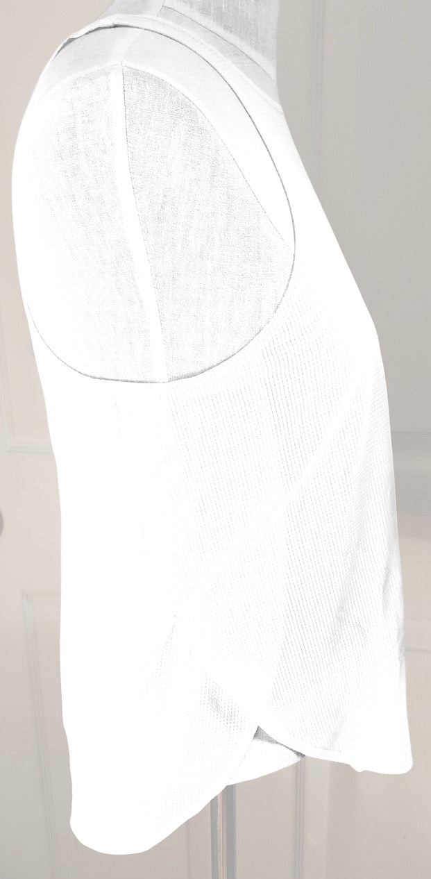 Fabletics White Cashel Cropped Swing Tank Top - Size Small