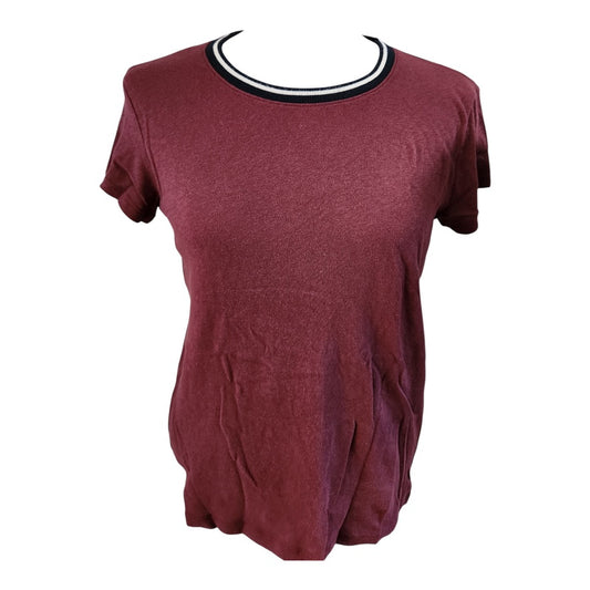 Abercrombie & Fitch Burgundy T-Shirt - Size Small