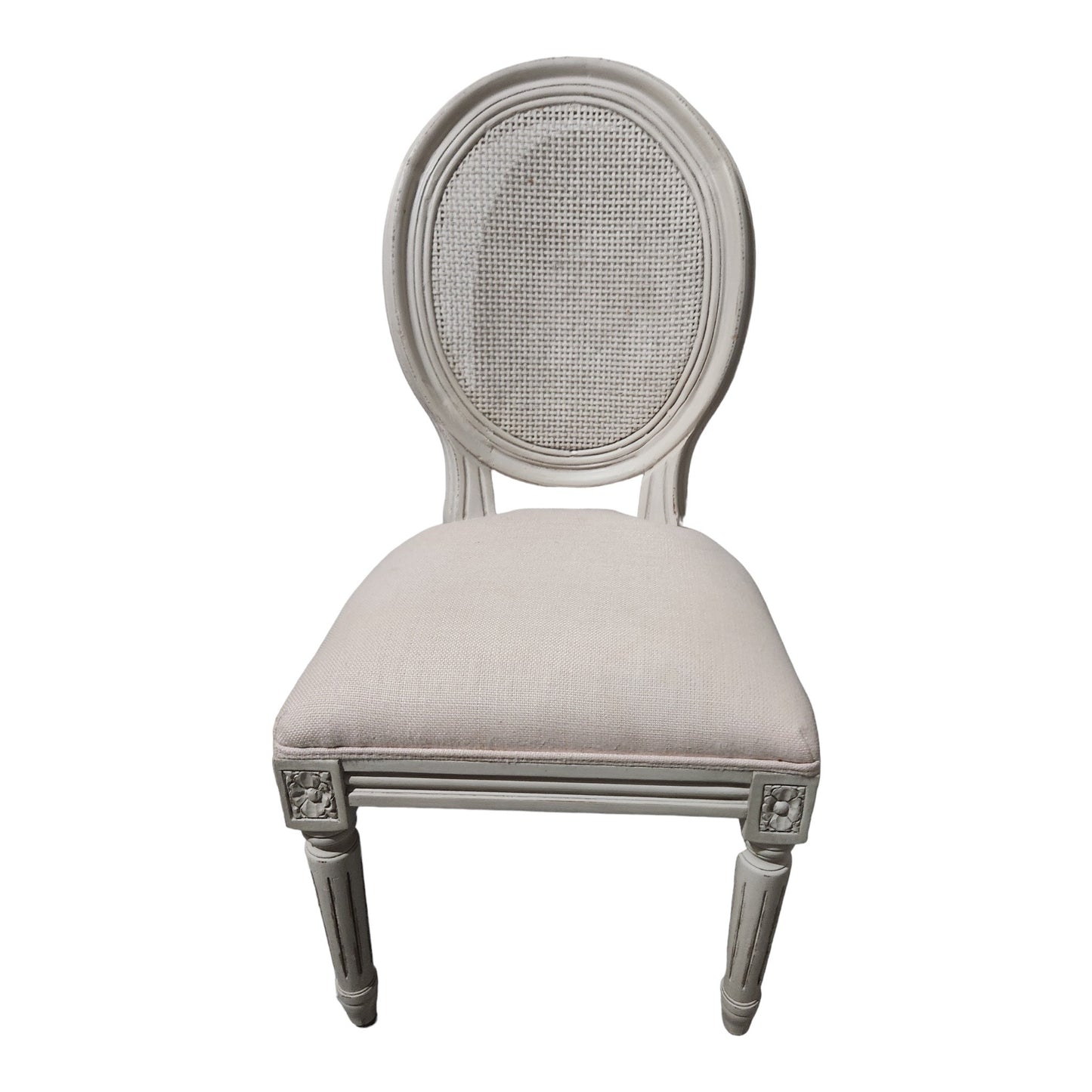 Restoration Hardware French Style Cane Back Rounded Side Chair