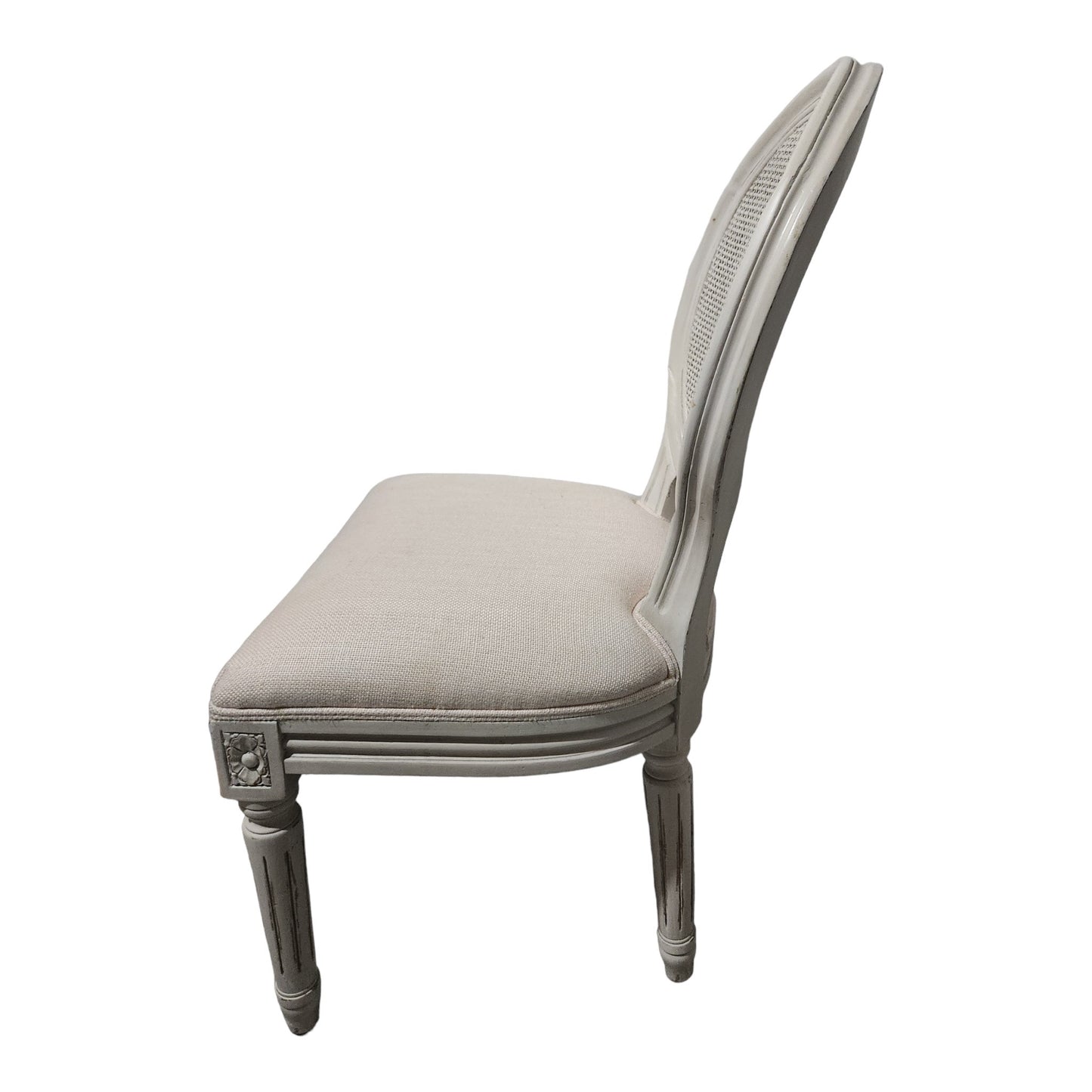 Restoration Hardware French Style Cane Back Rounded Side Chair