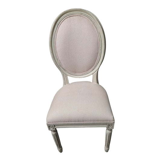 Restoration Hardware Upholstered Chair, French Style Design With Oval Back