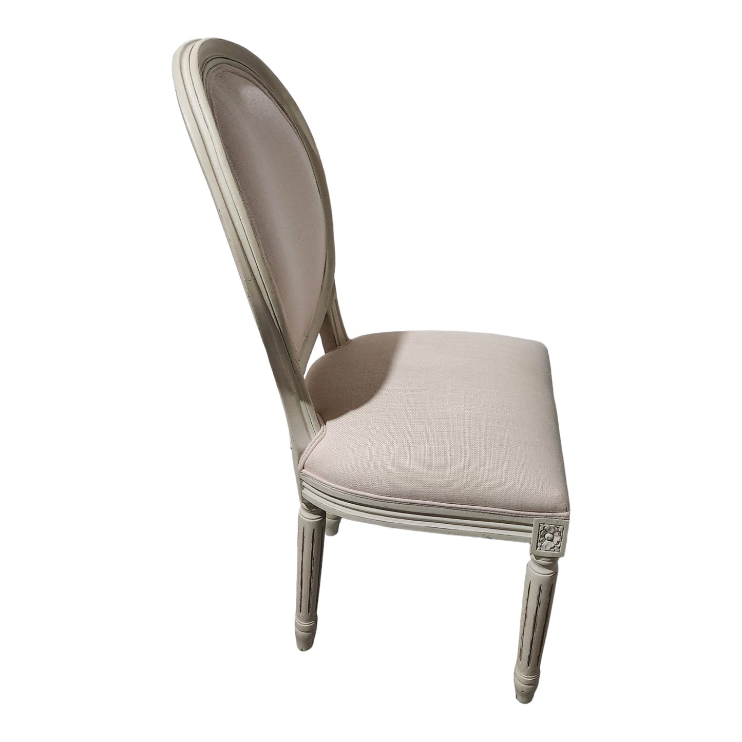 Restoration Hardware Upholstered Chair, French Style Design With Oval Back