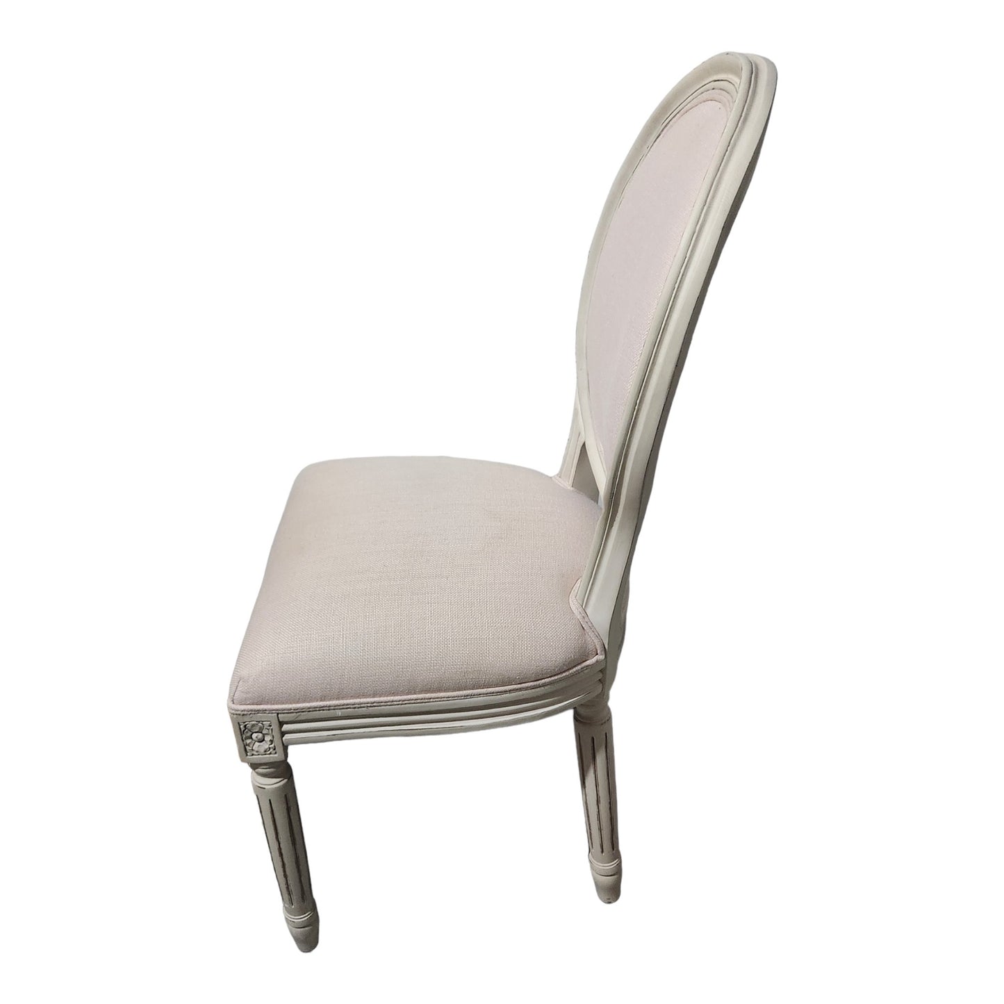 Restoration Hardware Upholstered Chair, French Style Design With Oval Back
