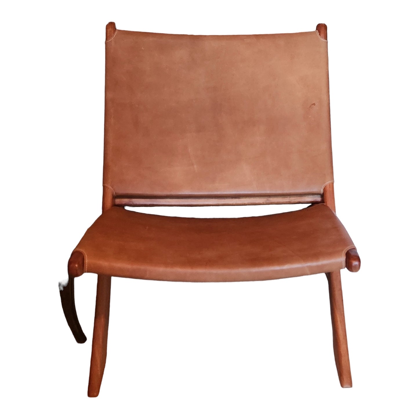 Zara Solid Leather Folding Chair With Solid Wood Frame