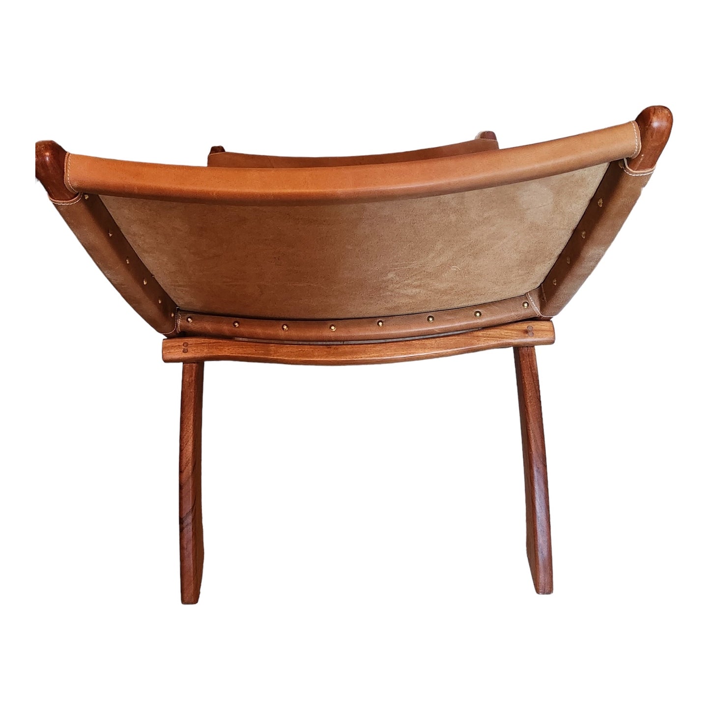 Zara Solid Leather Folding Chair With Solid Wood Frame
