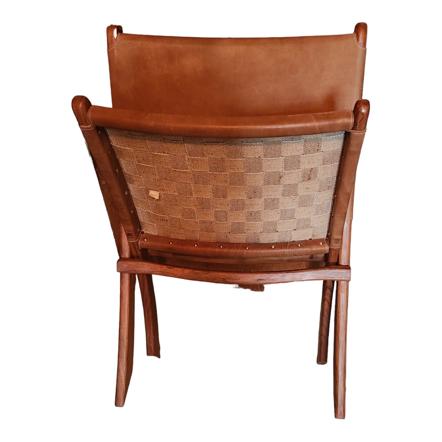 Zara Solid Leather Folding Chair With Solid Wood Frame