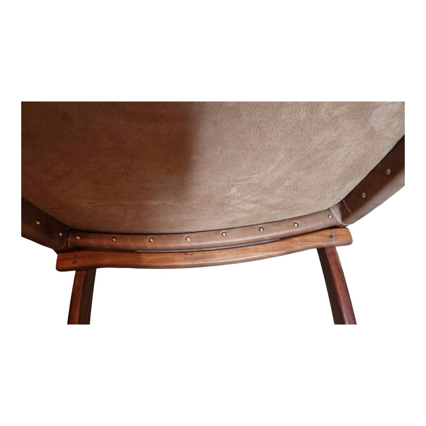 Zara Solid Leather Folding Chair With Solid Wood Frame