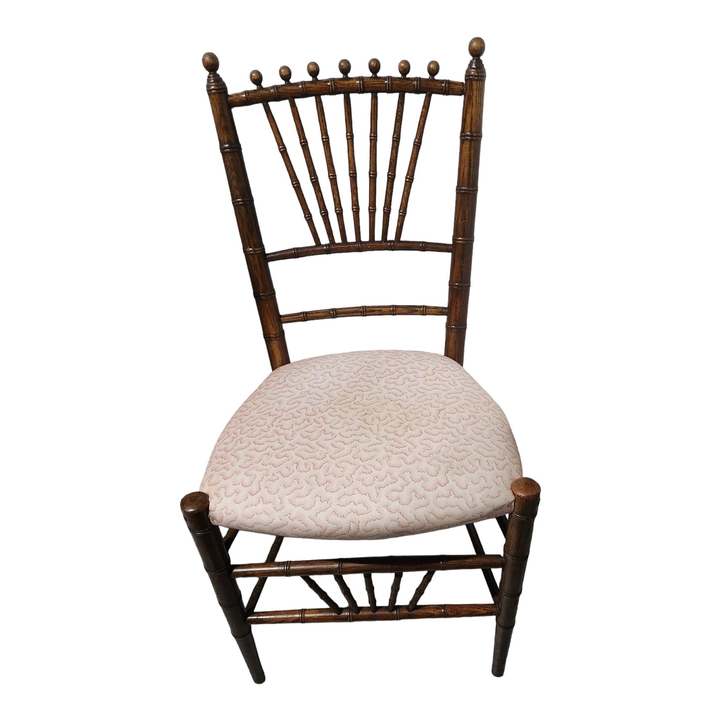 Vintage English Ballroom Faux Bamboo Wood Chair