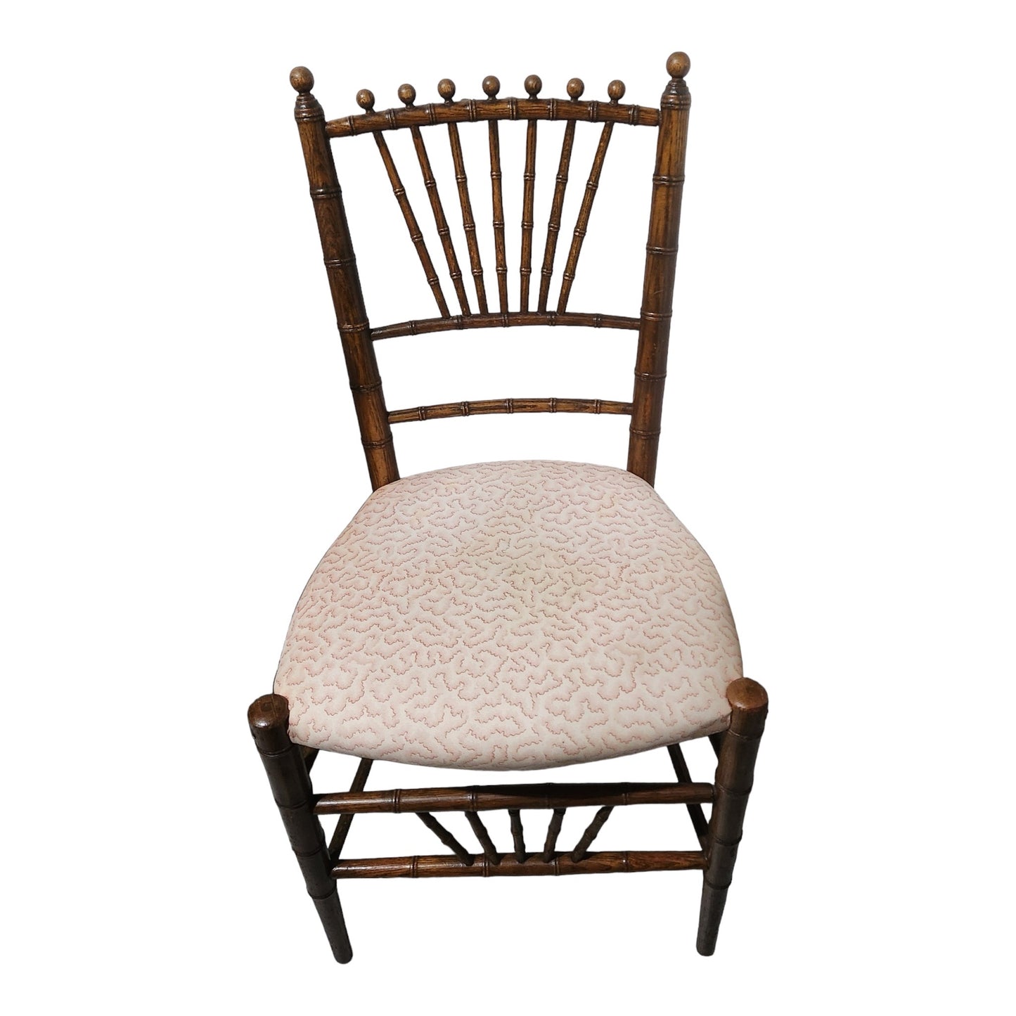 Vintage English Ballroom Faux Bamboo Wood Chair