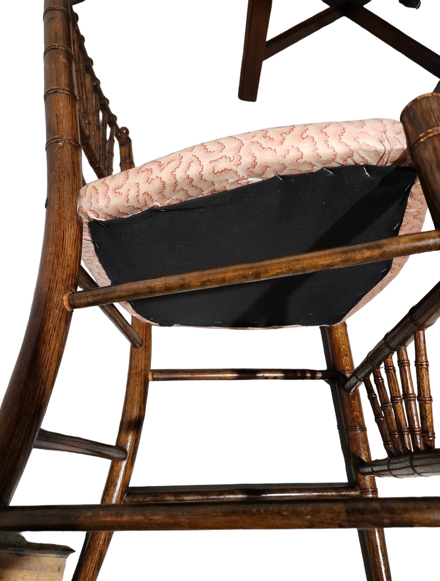 Vintage English Ballroom Faux Bamboo Wood Chair