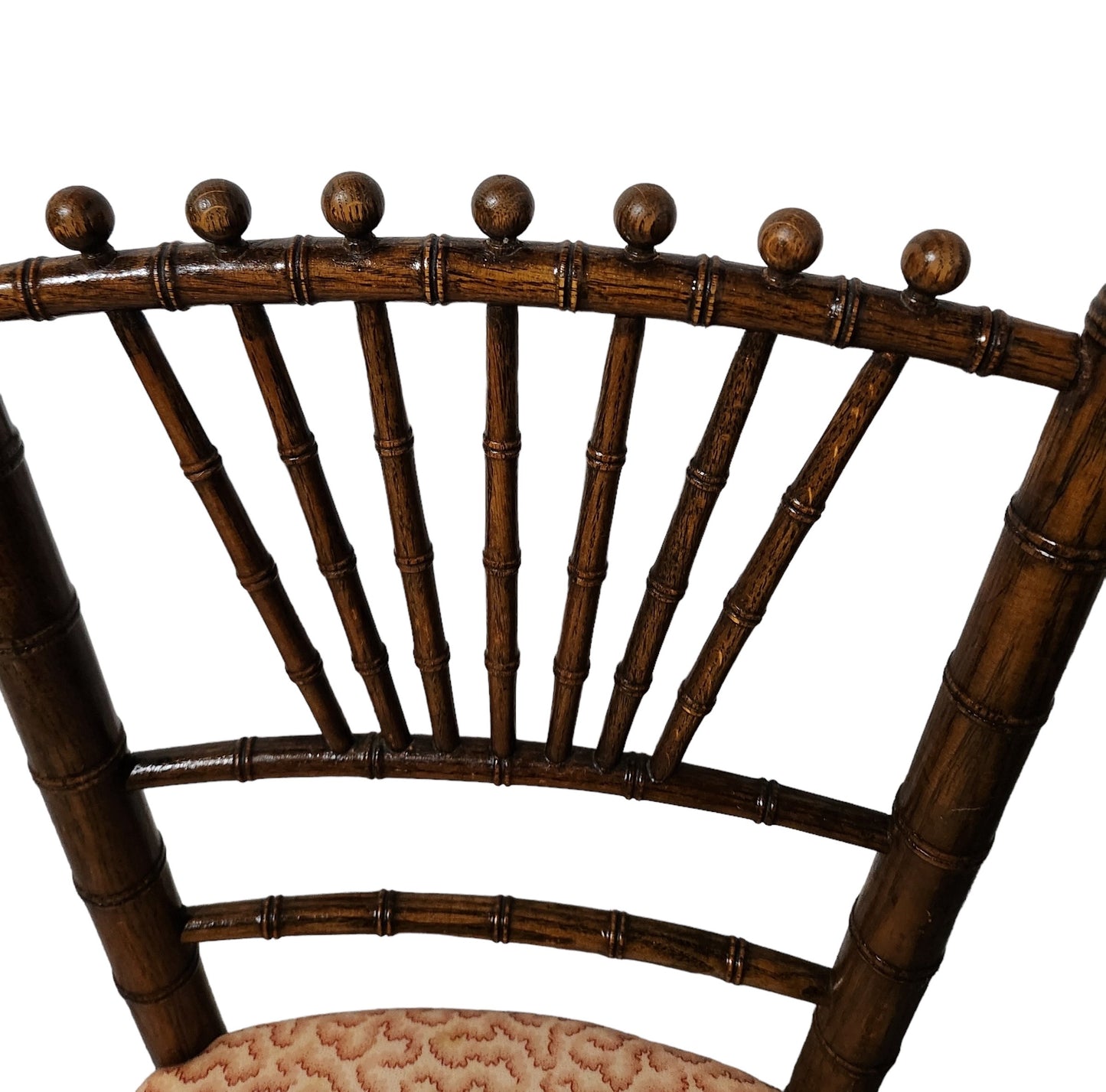 Vintage English Ballroom Faux Bamboo Wood Chair