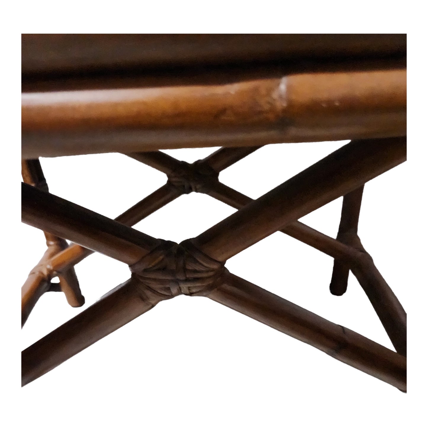 Bamboo and Rattan Leather Dining Arm Chair